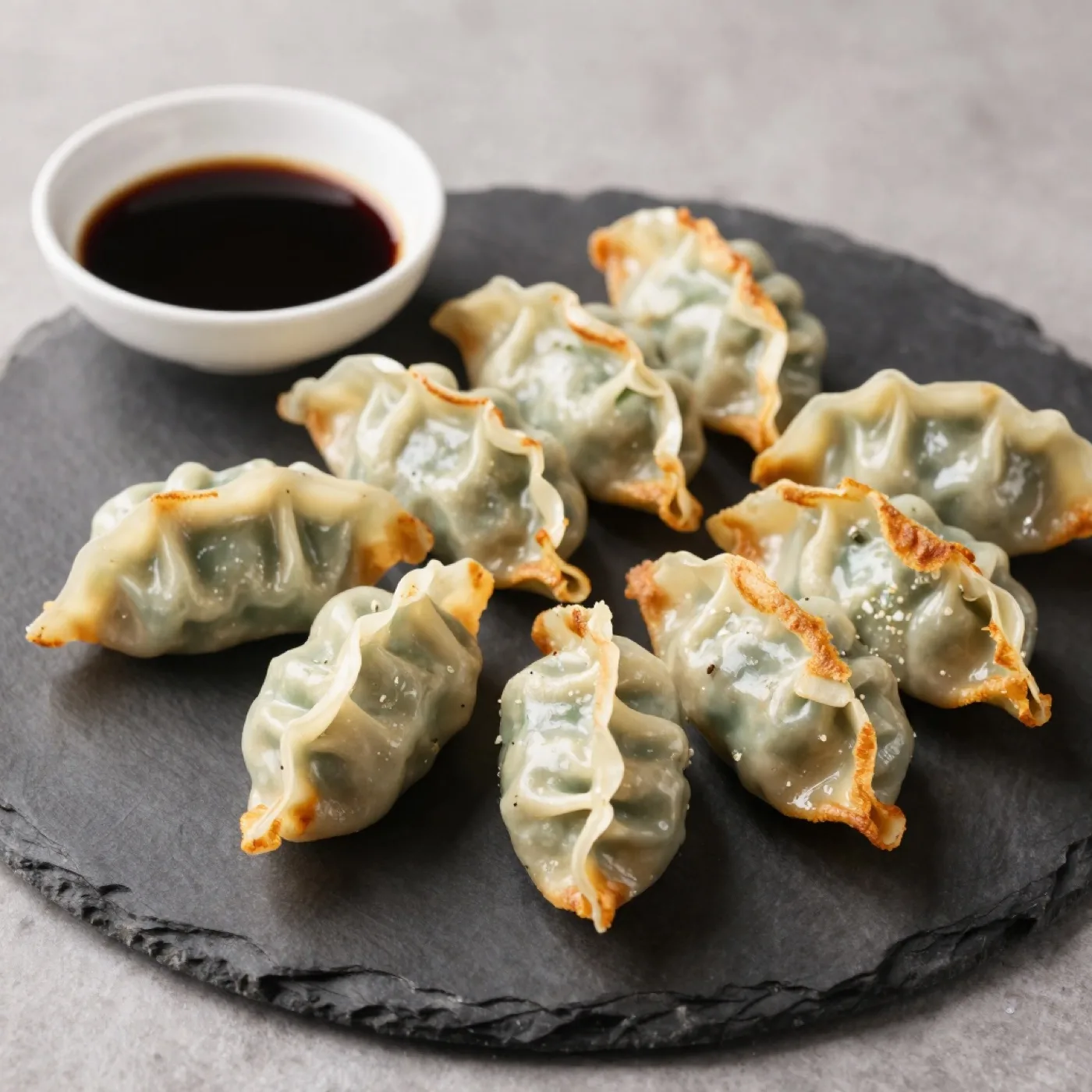 Gyoza grillés (6 pièces) - Raviolis japonais au porc, sauce ponzu