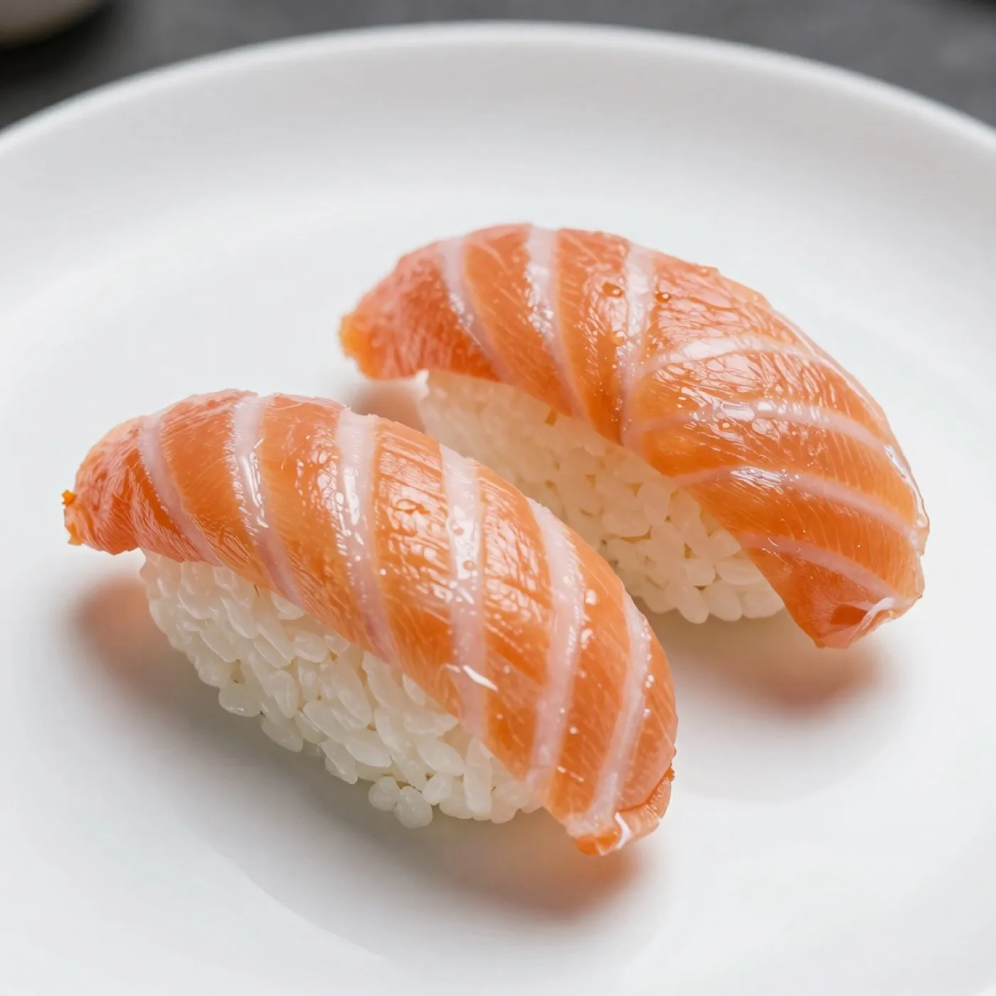 Nigiri saumon (2 pièces) - Riz vinaigré, saumon frais