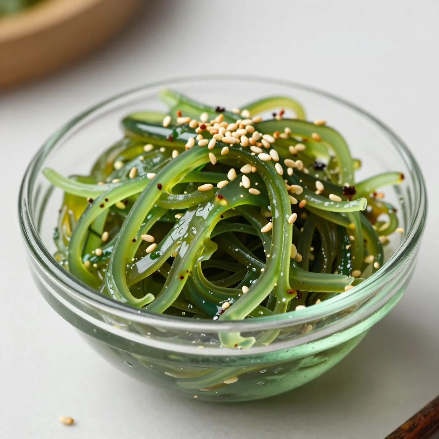 Salade de wakamé - Algues marinées, graines de sésame